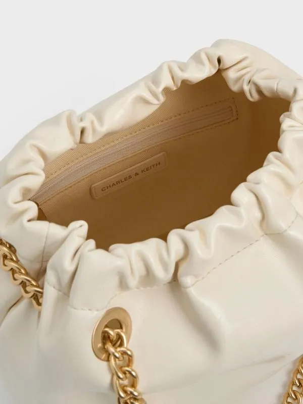 Women Caia ChainHandle Tote Bag 8211 Cream CHARLES and KEITH Slouchy Bags