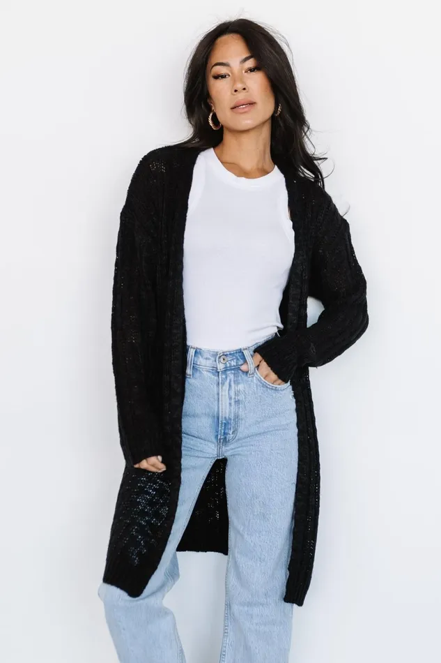 Women Cardigans Baltic Born Devman Knit Cardigan Black