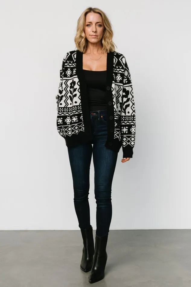 Women Cardigans Baltic Born Jackson Oversized Cardigan Black Print Women Cardigans Baltic Born Jackson Oversized Cardigan Black Print