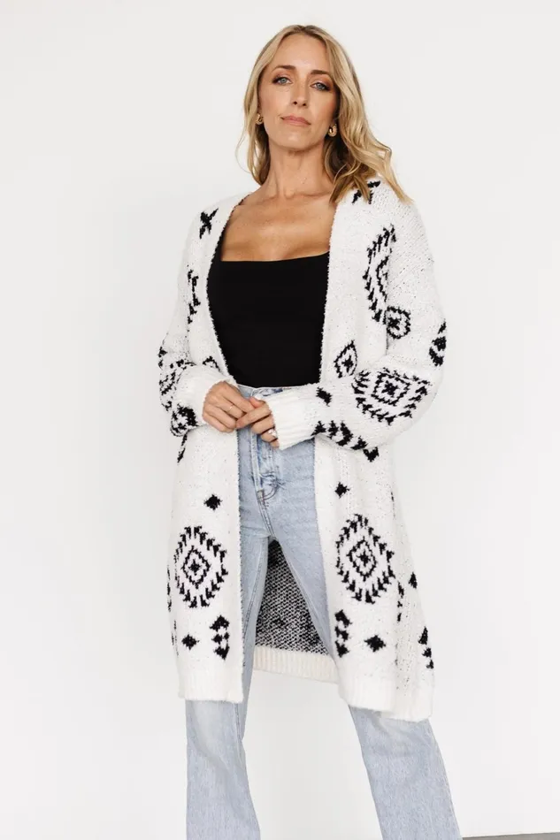 Women Cardigans Baltic Born Missoula Oversized Cardigan Off White Black Women Cardigans Baltic Born Missoula Oversized Cardigan Off White Black