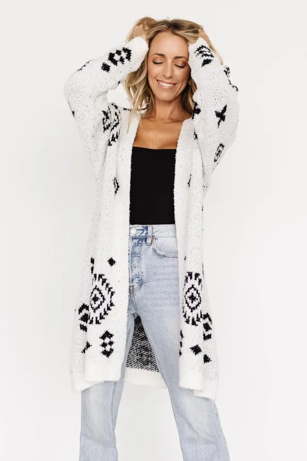 Women Cardigans Baltic Born Missoula Oversized Cardigan Off White Black Women Cardigans Baltic Born Missoula Oversized Cardigan Off White Black