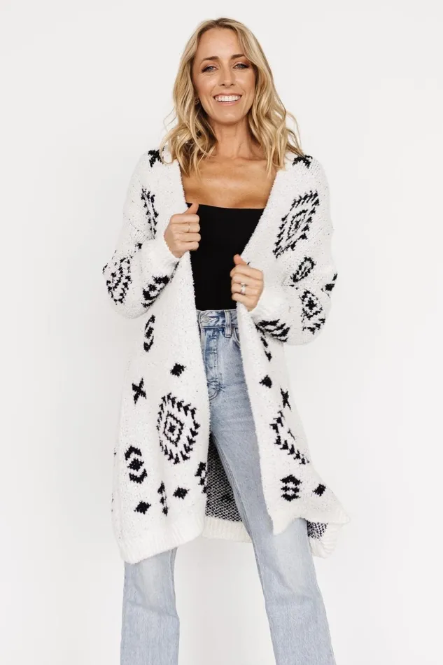 Women Cardigans Baltic Born Missoula Oversized Cardigan Off White Black Women Cardigans Baltic Born Missoula Oversized Cardigan Off White Black