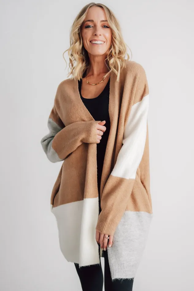 Women Cardigans Baltic Born Pierson Color Block Cardigan Camel