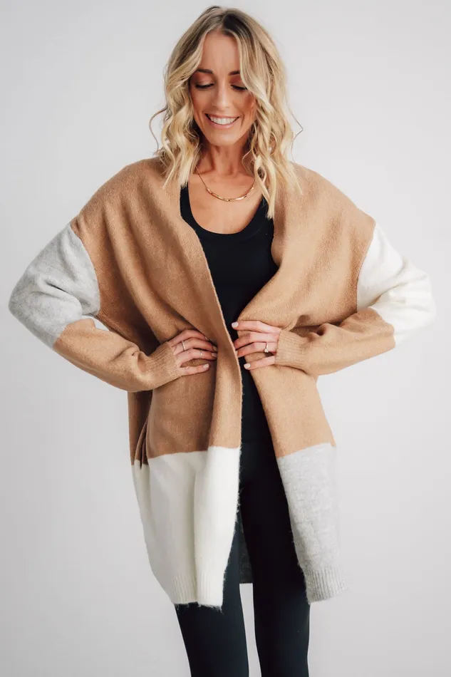 Women Cardigans Baltic Born Pierson Color Block Cardigan Camel