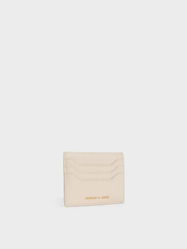 Women Carli Geometric MultiSlot Cardholder 8211 Cream CHARLES and KEITH Card Holders