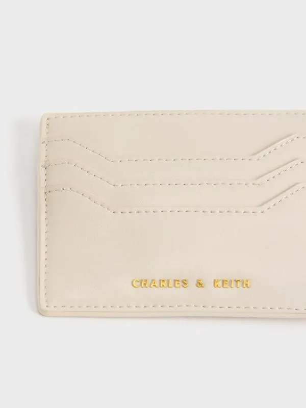 Women Carli Geometric MultiSlot Cardholder 8211 Cream CHARLES and KEITH Card Holders