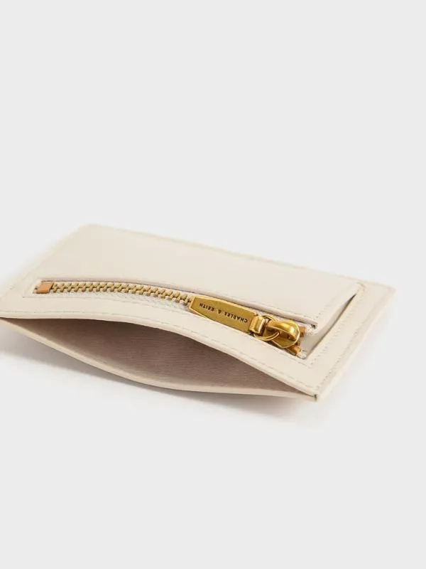 Women Carli Geometric MultiSlot Cardholder 8211 Cream CHARLES and KEITH Card Holders