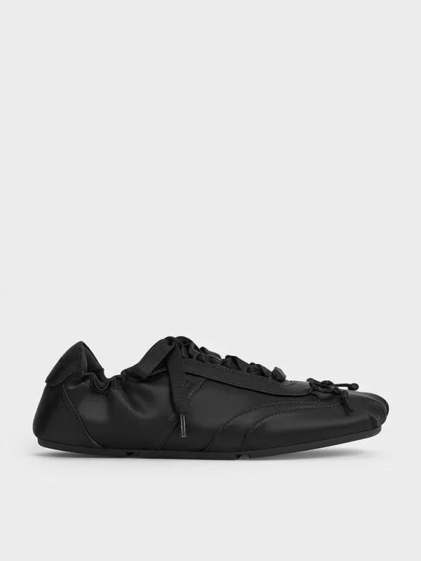 Women Cece Satin Ruched Bow Sneakers 8211 Black Textured CHARLES and KEITH Sneakers Women Cece Satin Ruched Bow Sneakers 8211 Black Textured CHARLES and KEITH Sneakers