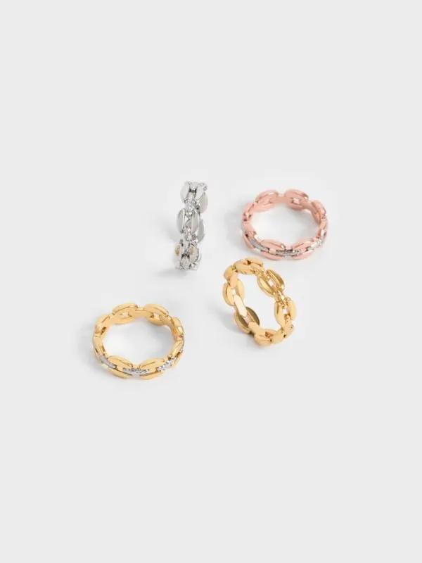 Women ChainLink Ring 8211 Multi CHARLES and KEITH Rings