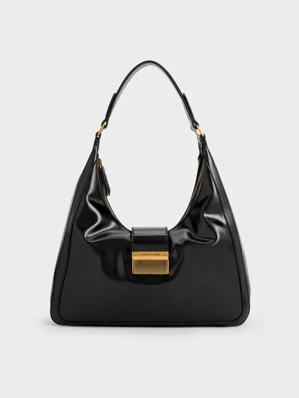 Women Charlot Hobo Bag 8211 Black CHARLES and KEITH Hobo Bags