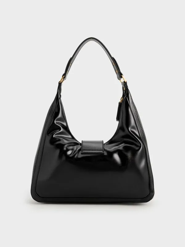 Women Charlot Hobo Bag 8211 Black CHARLES and KEITH Hobo Bags