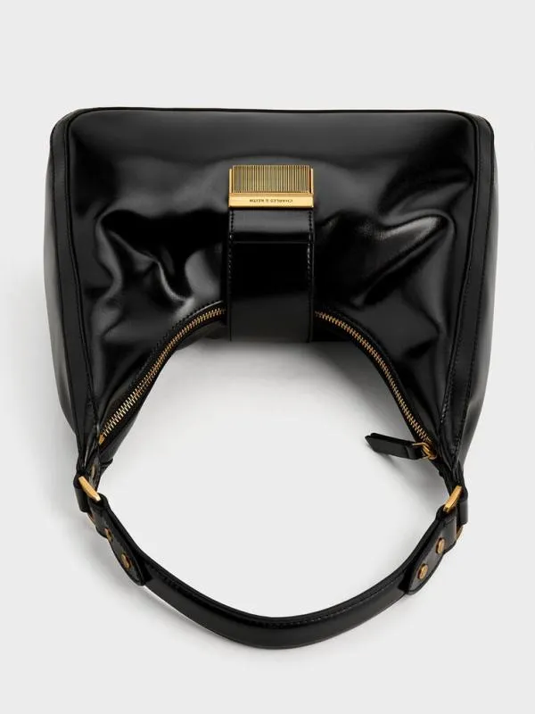 Women Charlot Hobo Bag 8211 Black CHARLES and KEITH Hobo Bags