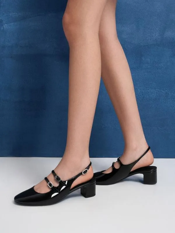 Women Clementine DoubleStrap Slingback Mary Jane Pumps 8211 Black Box CHARLES and KEITH Heels