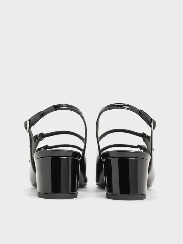 Women Clementine DoubleStrap Slingback Mary Jane Pumps 8211 Black Box CHARLES and KEITH Heels