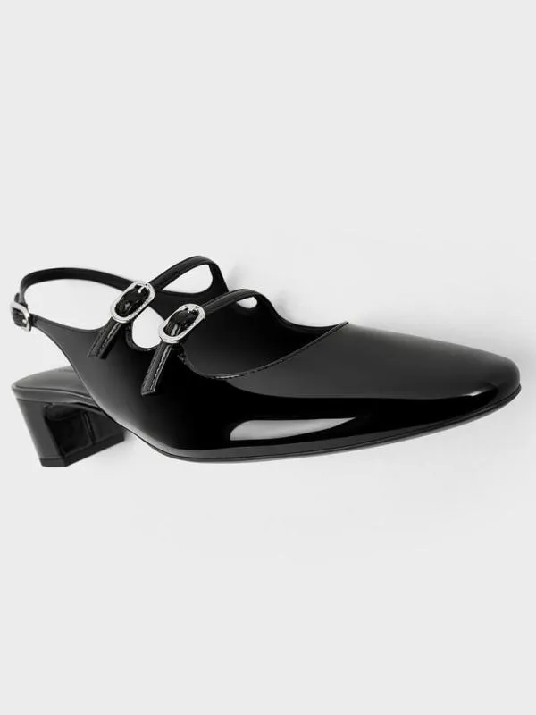 Women Clementine DoubleStrap Slingback Mary Jane Pumps 8211 Black Box CHARLES and KEITH Heels
