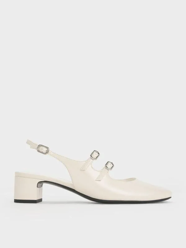 Women Clementine DoubleStrap Slingback Mary Jane Pumps 8211 Chalk CHARLES and KEITH Heels Women Clementine DoubleStrap Slingback Mary Jane Pumps 8211 Chalk CHARLES and KEITH Heels