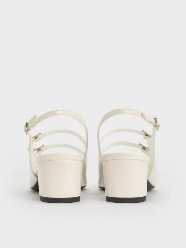 Women Clementine DoubleStrap Slingback Mary Jane Pumps 8211 Chalk CHARLES and KEITH Heels