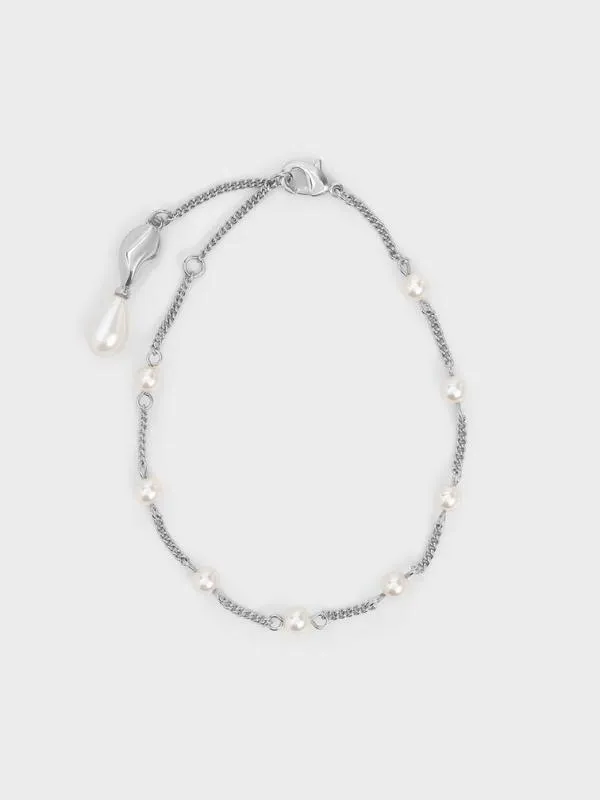 Women Corrine Pearl Bracelet 8211 Silver CHARLES and KEITH Bracelets