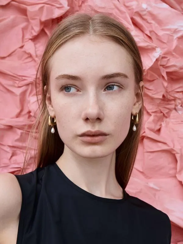 Women Corrine Teardrop Pearl Hoop Earrings 8211 Brush Gold CHARLES and KEITH Earrings Women Corrine Teardrop Pearl Hoop Earrings 8211 Brush Gold CHARLES and KEITH Earrings