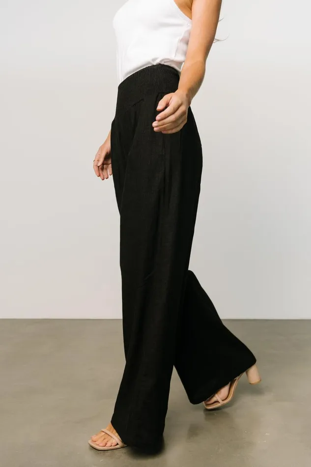 Women Cover Ups Baltic Born Parvati Smocked Waist Pants Black Women Cover Ups Baltic Born Parvati Smocked Waist Pants Black