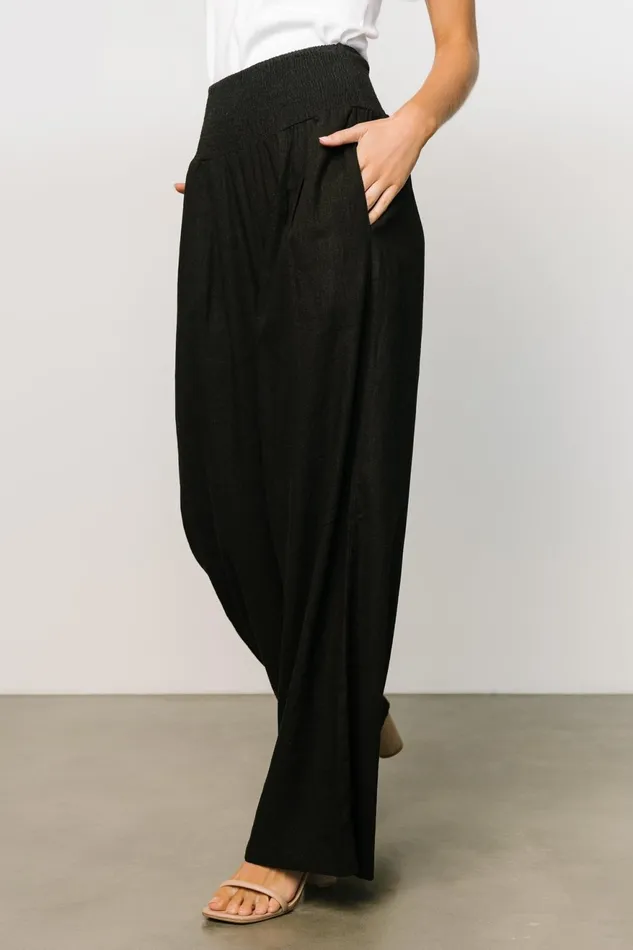 Women Cover Ups Baltic Born Parvati Smocked Waist Pants Black Women Cover Ups Baltic Born Parvati Smocked Waist Pants Black
