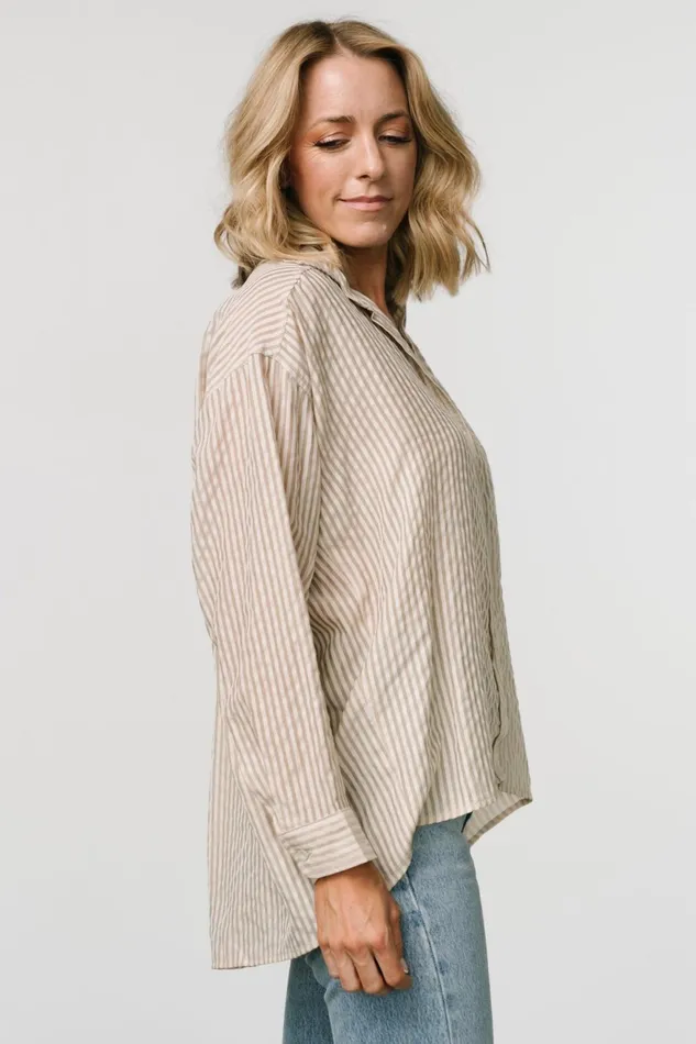 Women Cover Ups Baltic Born Sheldon Striped Oversized Top Natural Women Cover Ups Baltic Born Sheldon Striped Oversized Top Natural