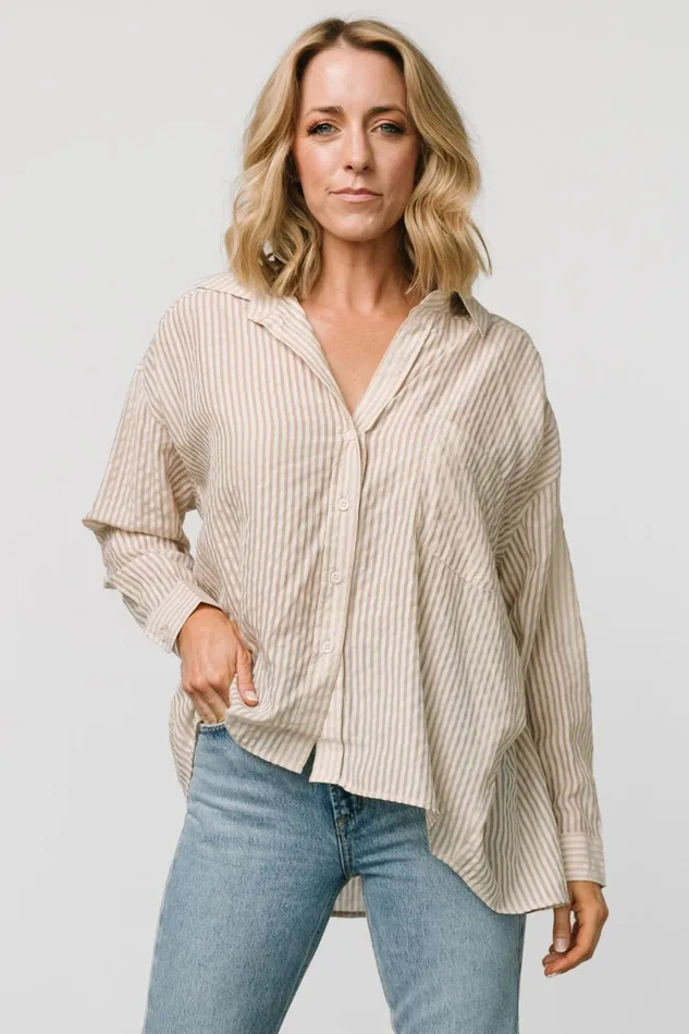 Women Cover Ups Baltic Born Sheldon Striped Oversized Top Natural Women Cover Ups Baltic Born Sheldon Striped Oversized Top Natural