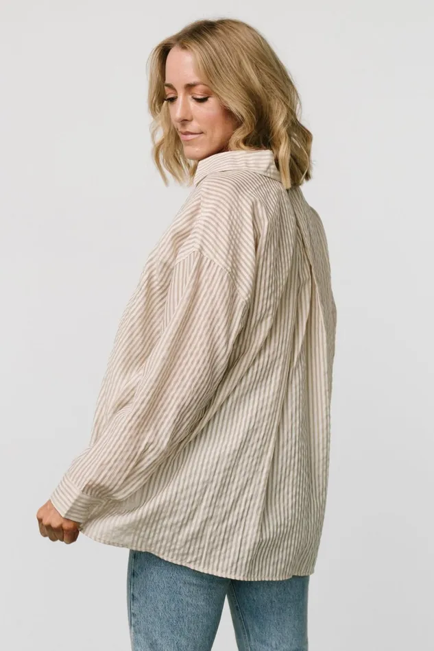Women Cover Ups Baltic Born Sheldon Striped Oversized Top Natural Women Cover Ups Baltic Born Sheldon Striped Oversized Top Natural