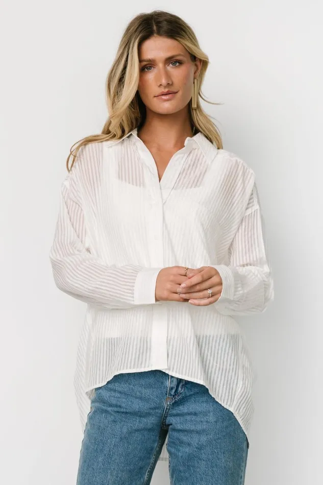 Women Cover Ups Baltic Born Sheldon Striped Oversized Top White
