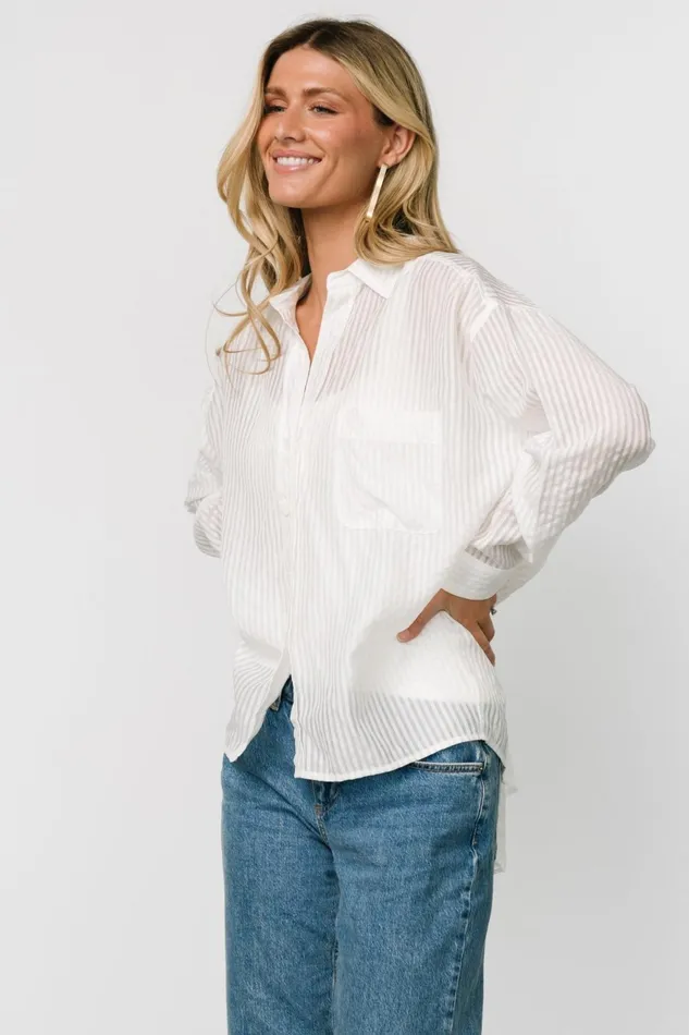 Women Cover Ups Baltic Born Sheldon Striped Oversized Top White Women Cover Ups Baltic Born Sheldon Striped Oversized Top White