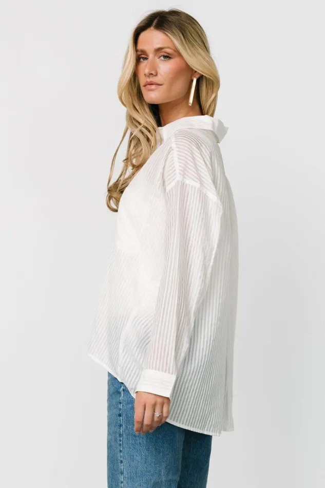Women Cover Ups Baltic Born Sheldon Striped Oversized Top White Women Cover Ups Baltic Born Sheldon Striped Oversized Top White