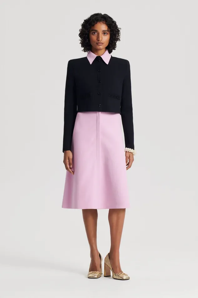 Women CREPE KNIT DAISY CROP JACKET BLACK Jackets Scanlan Theodore