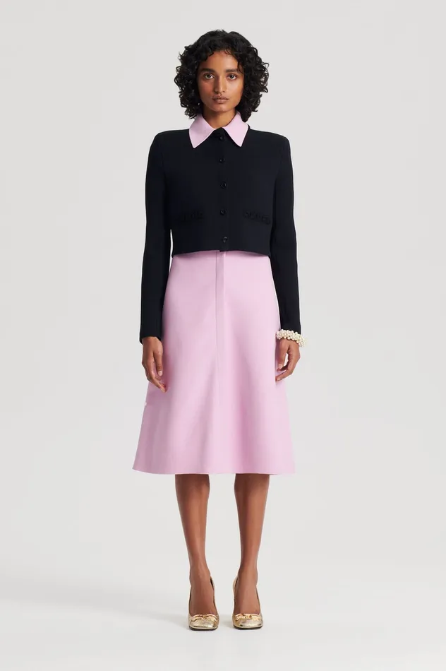 Women CREPE KNIT DAISY CROP JACKET BLACK Jackets Scanlan Theodore Women CREPE KNIT DAISY CROP JACKET BLACK Jackets Scanlan Theodore