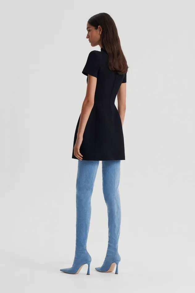 Women CREPE KNIT PEPLUM DRESS BLACK Knitwear Scanlan Theodore Women CREPE KNIT PEPLUM DRESS BLACK Knitwear Scanlan Theodore