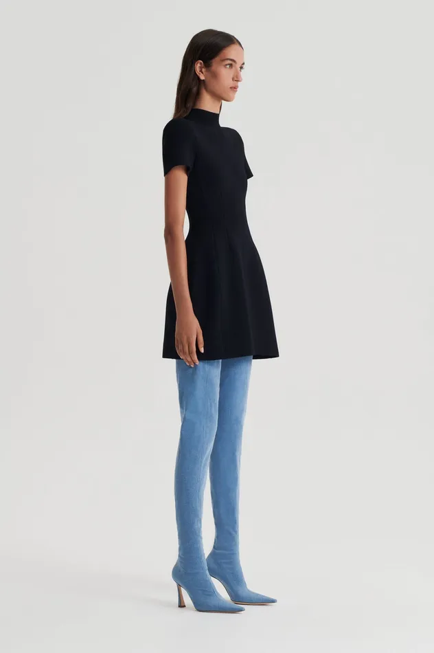 Women CREPE KNIT PEPLUM DRESS BLACK Knitwear Scanlan Theodore Women CREPE KNIT PEPLUM DRESS BLACK Knitwear Scanlan Theodore