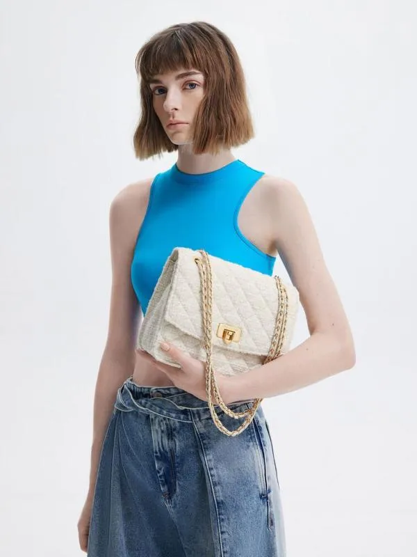 Women Cressida Tweed Chain Strap Bag 8211 Chalk CHARLES and KEITH Clutches