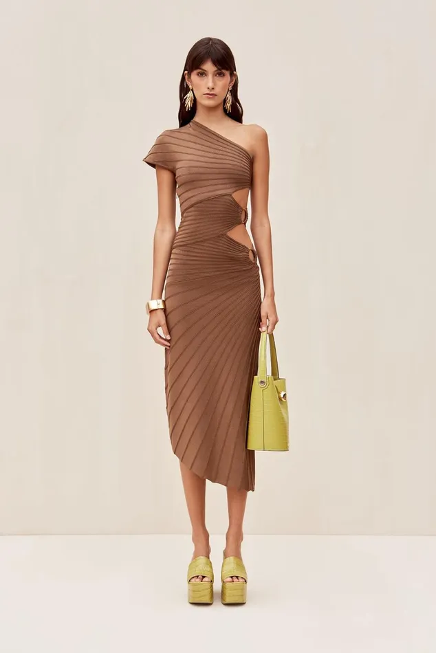 Women Cult Gaia Dresses LURENZ KNIT DRESS 8211 AFFOGATO