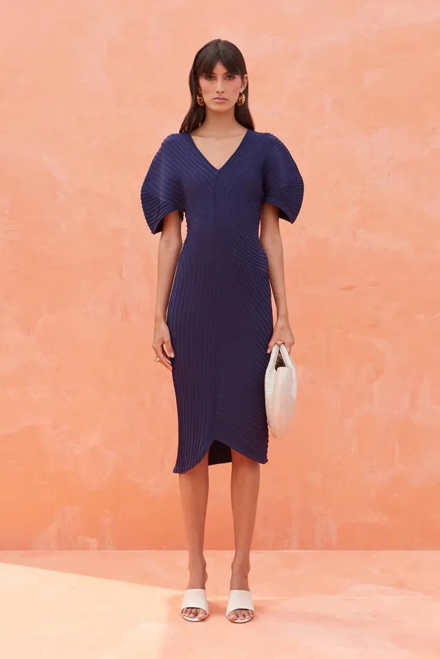 Women Cult Gaia Dresses PYTON KNIT DRESS 8211 EVENING BLUE