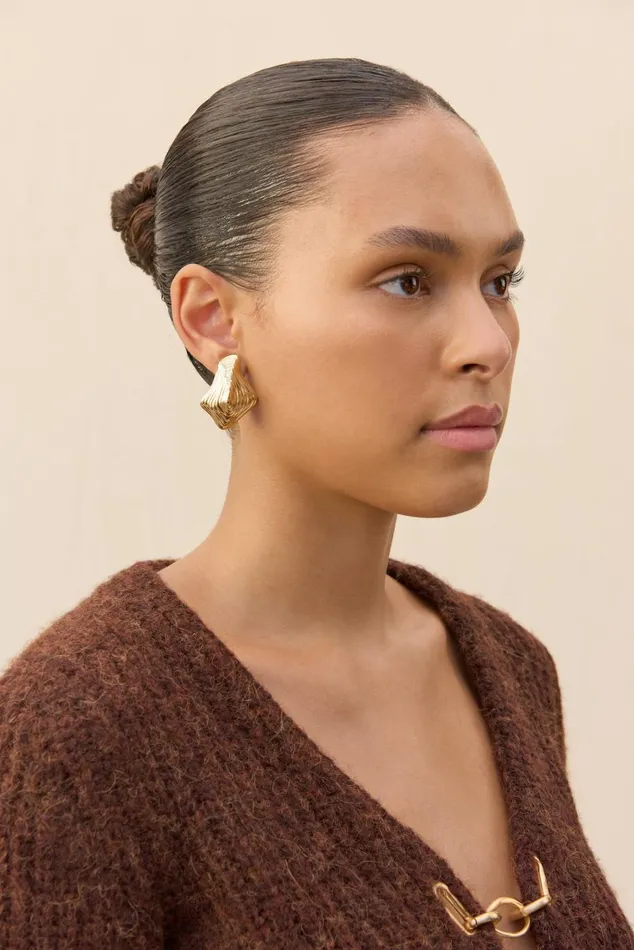 Women Cult Gaia Jewelry RELIC EARRING 8211 SHINY BRASS