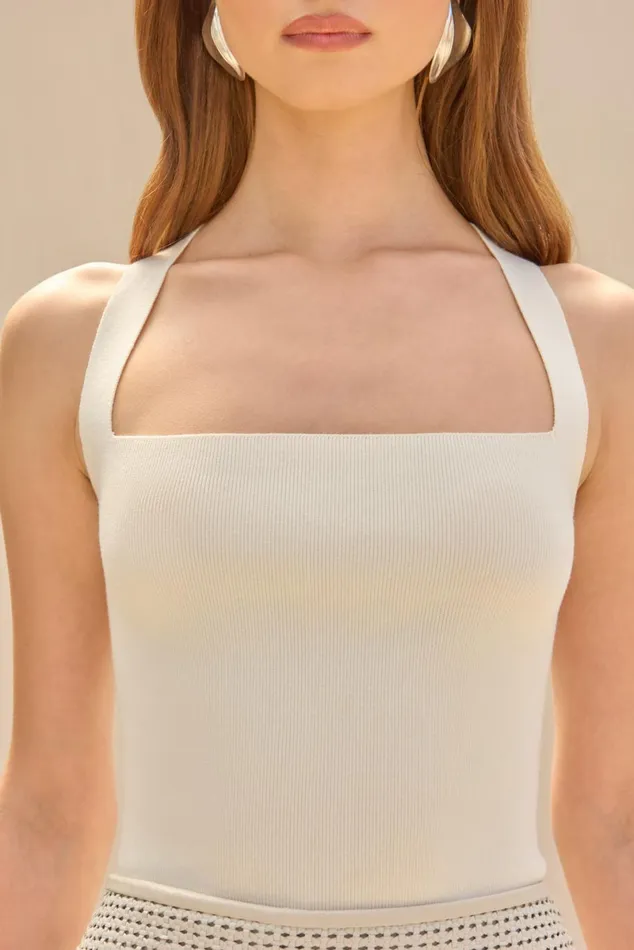 Women Cult Gaia Knits CRAWFORD KNIT TOP 8211 OFF WHITE