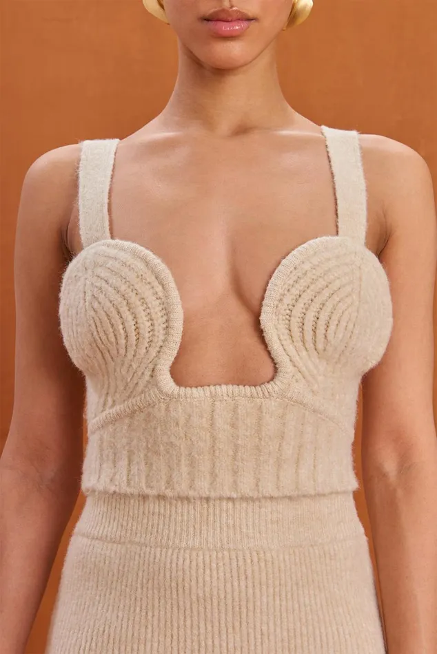 Women Cult Gaia Knits KENSINGTON KNIT TOP 8211 OFF WHITE MELANGE