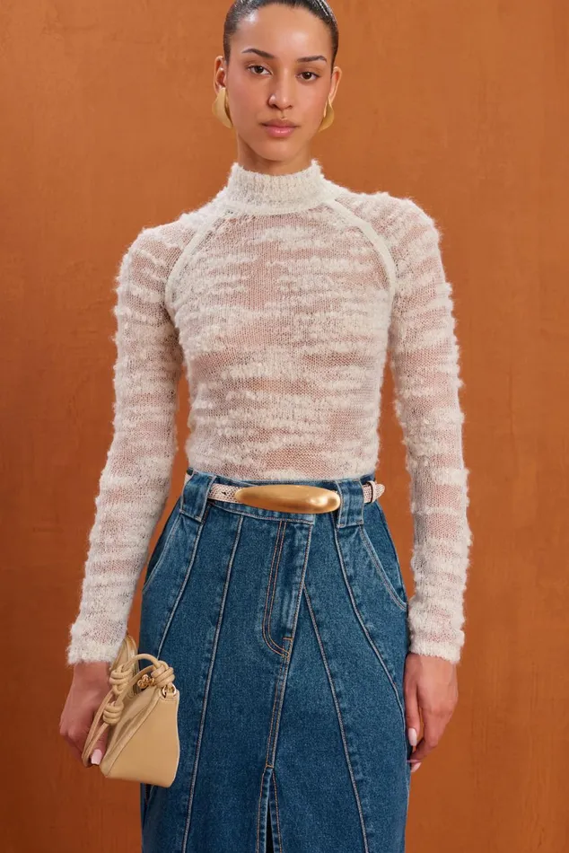 Women Cult Gaia Knits SIMA SWEATER 8211 OFF WHITE