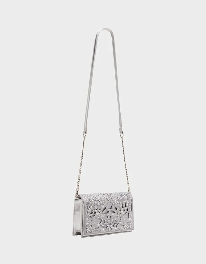 Women CUT OUT SPARKLER BAG SILVER Silver Betsey Johnson Women CUT OUT SPARKLER BAG SILVER Silver Betsey Johnson