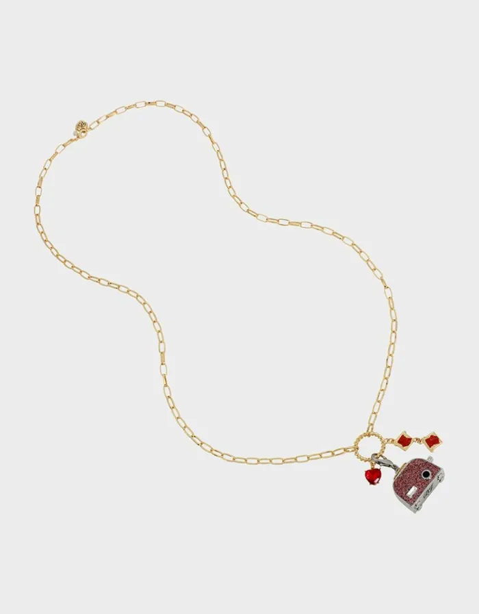 Women DEAR BETSEY TOASTER NECKLACE PINK Betsey Johnson Women DEAR BETSEY TOASTER NECKLACE PINK Betsey Johnson