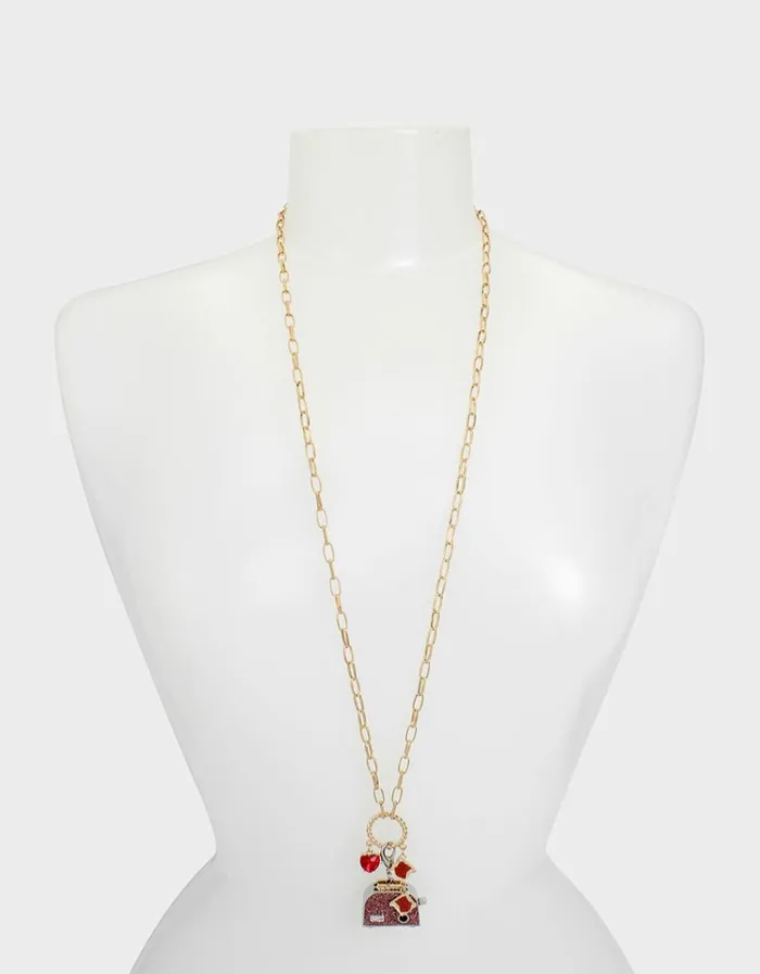 Women DEAR BETSEY TOASTER NECKLACE PINK Betsey Johnson Women DEAR BETSEY TOASTER NECKLACE PINK Betsey Johnson