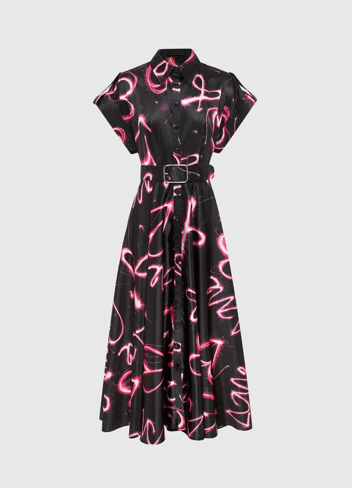 Women Dresses and Jumpsuits LEO LIN Anita Pocket Shirt Midi Dress 8211 Neon Heart Print Women Dresses and Jumpsuits LEO LIN Anita Pocket Shirt Midi Dress 8211 Neon Heart Print