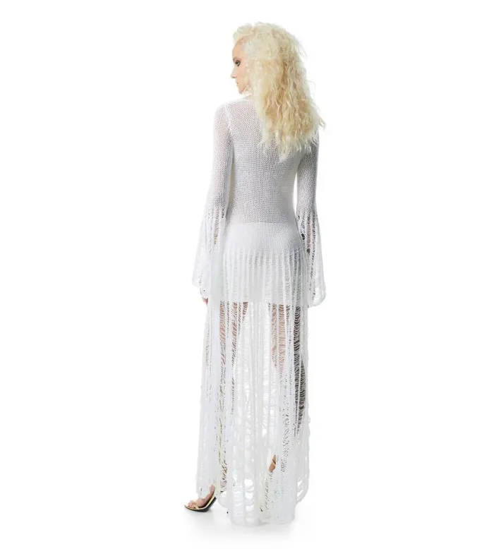 Women Dresses Tom Ford Cotton Large Ladder Knit Dress Women Dresses Tom Ford Cotton Large Ladder Knit Dress