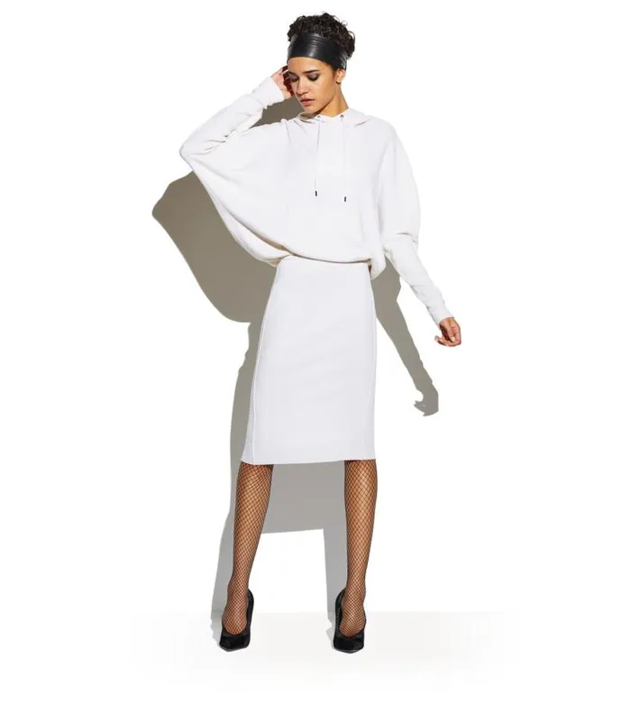 Women Dresses Tom Ford Stretch Cashmere Rib Hooded Dress Chalk Women Dresses Tom Ford Stretch Cashmere Rib Hooded Dress Chalk