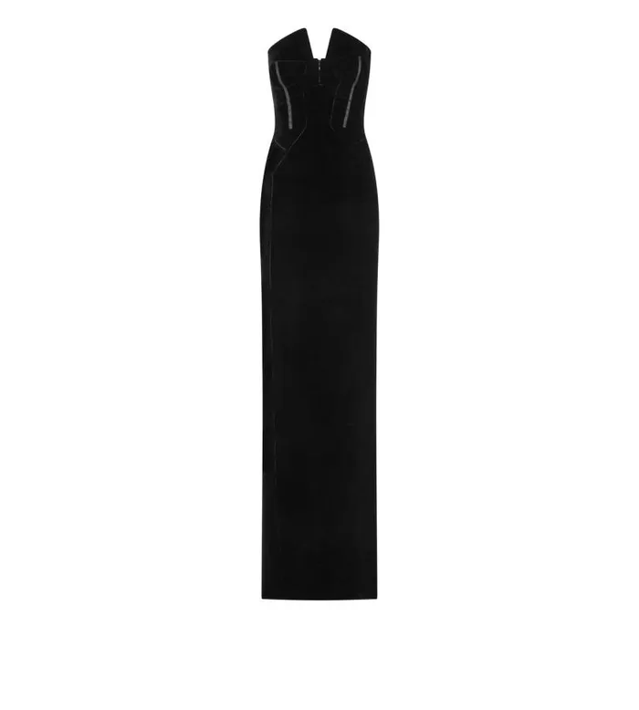 Women Dresses Tom Ford Velvet Strapless Evening Dress Black
