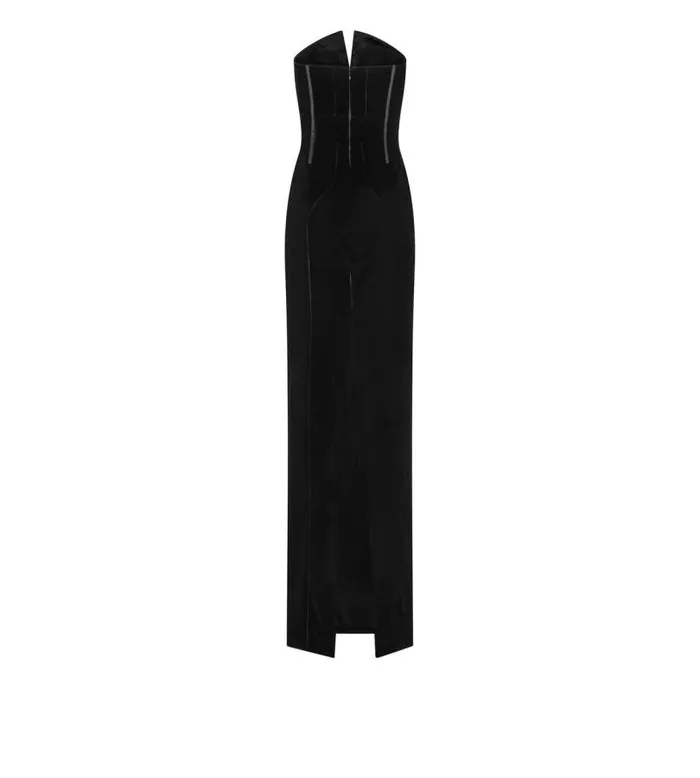 Women Dresses Tom Ford Velvet Strapless Evening Dress Black Women Dresses Tom Ford Velvet Strapless Evening Dress Black